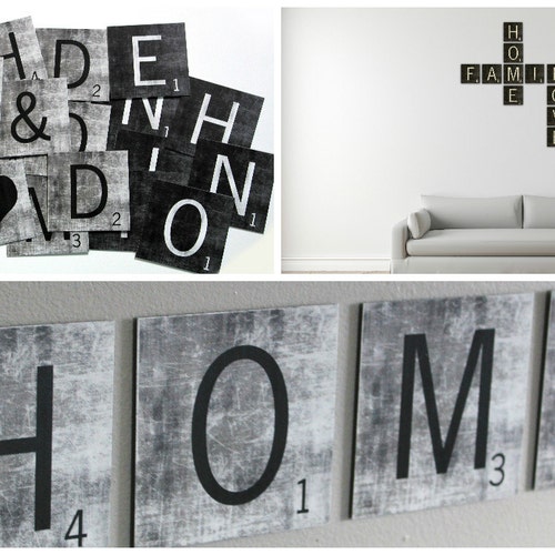 Large Scrabble Tiles Scrabble Wall Art Metal Scrabble Wall Etsy