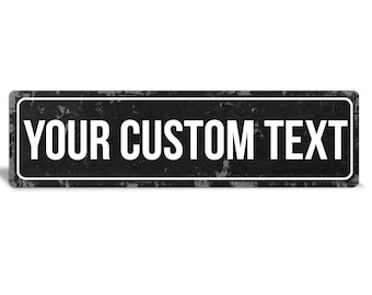 Black Custom Metal Sign, Metal Sign for Outdoors, Black Metal Sign For Business, Metal Yard Sign, Custom Business Signs, Personalized Sign