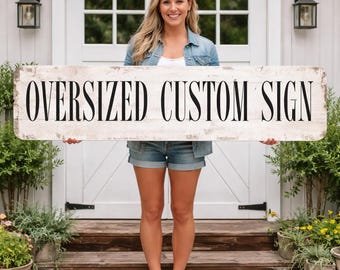 Oversized White Rustic Metal Sign: Custom Outdoor Business, Shed & Barn Decor