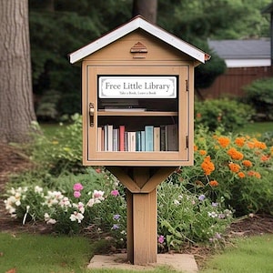 Custom Free Little Library Sign: Metal Outdoor Book Exchange