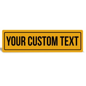 Letrero de metal personalizado amarillo grande, letrero direccional personalizado, letrero amarillo para exteriores, letrero de metal para el lugar de trabajo, letrero de metal para empresas,
