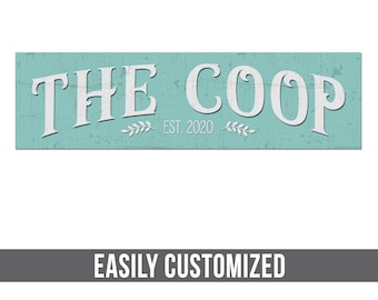 Chicken Coop Sign, Teal Coop Sign, Farm Decor, The Coop, Chicken Coop Accessories, Coop Accessories, Outdoor Sign, Backyard Coop Decor