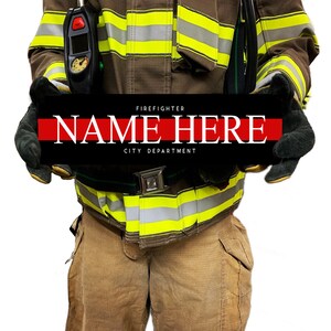 Personalized Firefighter Sign: Red Line Metal Decor, Custom Name - Etsy