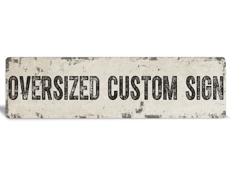 Oversized Custom Metal Sign, XL Rustic Custom Sign, Outdoor Signs, Metal Sign For Barn, Large Metal Sign For Business, Personalized Sign