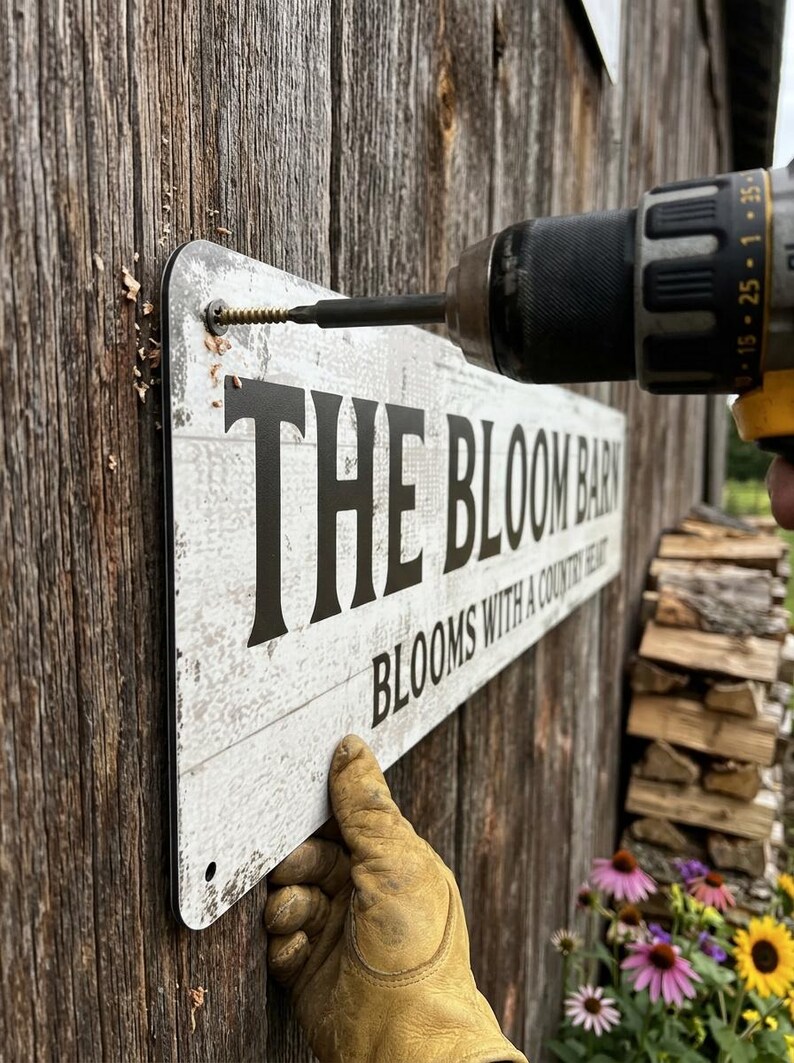 Oversized White Rustic Metal Sign: Custom Outdoor Business, Shed & Barn ...