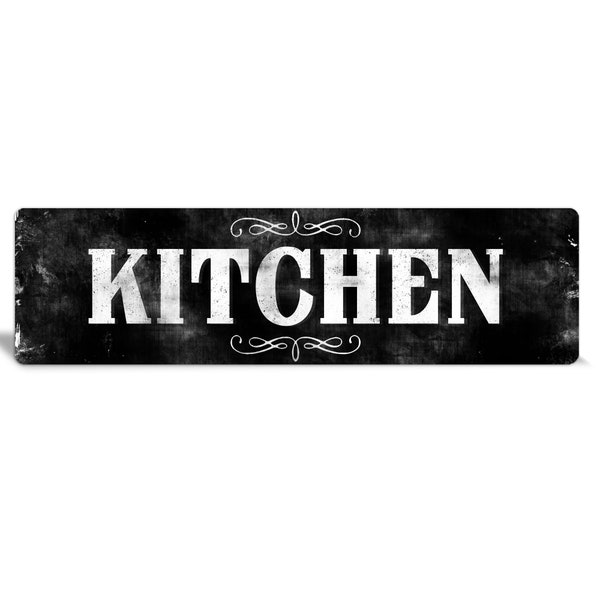 Kitchen Sign - Kitchen Decor - Kitchen Wall Decor - Metal Kitchen Sign - Black and White Kitchen - Housewarming Gift - Kitchen Wall Sign