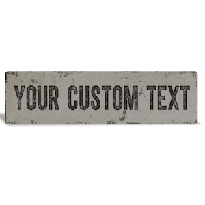 Rustic Grey Custom Metal Sign: Personalized Indoor/Outdoor Decor