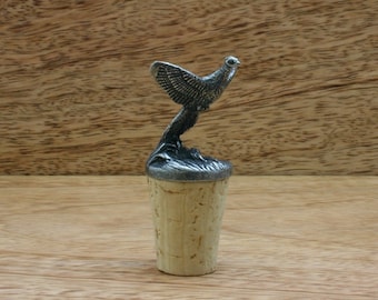Pheasent Pewter Wine or Whisky bottle stopper cork English pewter Game bird shooting Father&#39;s Day Gift