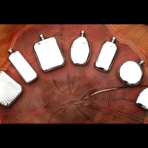 Bisley Hammered Kidney Pewter Flask main image 1