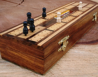 Rosewood Cribbage Board With Playing Cards Ideal Game Personalised Free Engraving