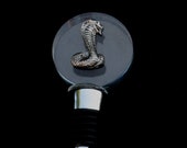 Snake Glass and Metal Red Wine or Whisky bottle stopper cork gift 334