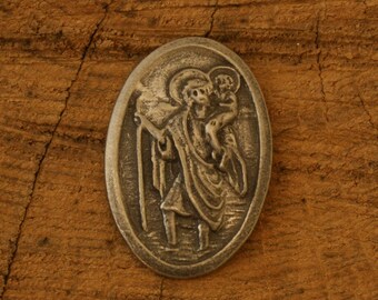 St Christopher Patron Saint of Travellers Gold Plated Badge /& Cell Sticker