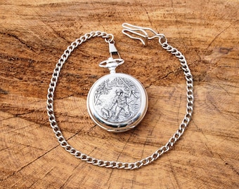 pocket watch with fishing design