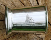 Julep Cup English Pewter Roaring Stag Head Emblem Hunting Gift 299