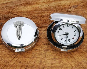 Horse Head in Shoe Design Nickle Plated Desktop Alarm Clock Horse Riding 186