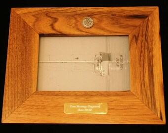 Compass and Square Cut Out Oak Wood Photo Frame Personalised Masonic Gift