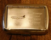 Boeing 747 Hand Rolling Tobacco Cigarette Tin FREE ENGRAVING Air Transport Planes Gift