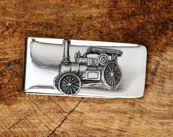 Money Clip Wallet Personalized Engraving Included Old Farm Tractor