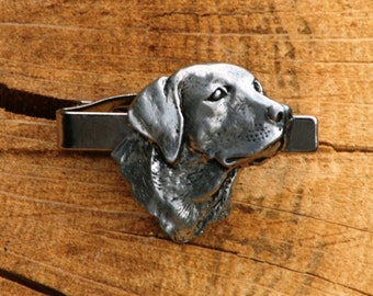 Tieclip with graphics Men Jewelry with dogs Gift for Men Tie clasp with chain Labrador Retriever Tie clip with a dog Sketch style dog