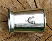 Mint Julep Cup English Pewter Cockerel Emblem Gift