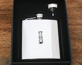 Davy Lamp Hip Flask 6 oz Stainless Steel FREE ENGRAVING Miners Gift 100