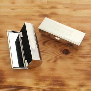 Personalised Metal Lipstick Holder With Mirror Free Engraving