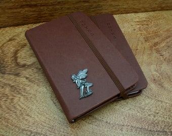 Angels and Fairy's Pair Of A5 or A6 Notebooks Black, Brown, Grey Or Blue Wand Childrens Birthday Gift
