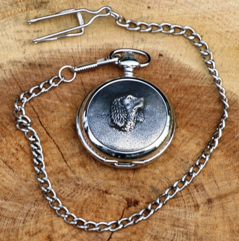 Springer Spaniel Pocket Watch Pewter Engraved Christmas Gift 339