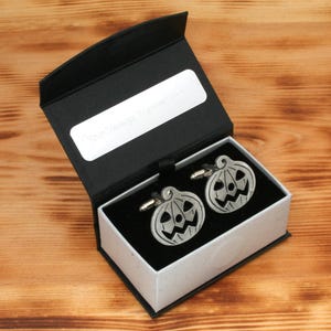 Pumpkin Cufflinks Pewter UK Handmade Halloween Party Father&#39;s Day Gift