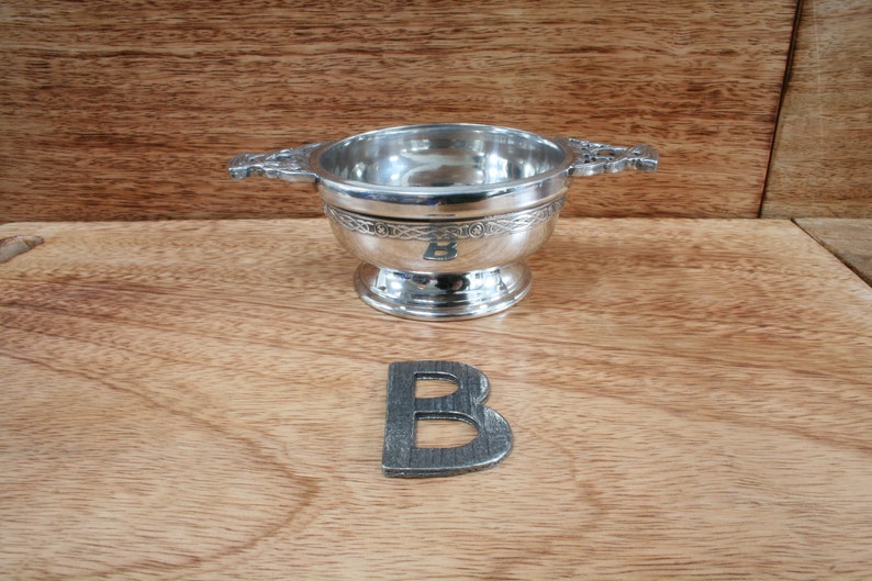 Scottish Icons Quaich Pewter Cup Drinking Bowl Christening Wedding Present Burns Thistle Piper Gift qc B. Pewter Knot Band