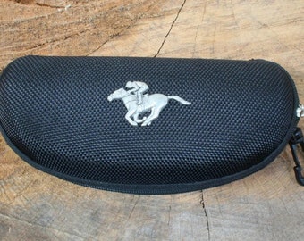 Horse Racing Canvas Soft Glasses Case Fathers Day Gift FREE engraving   187 cg