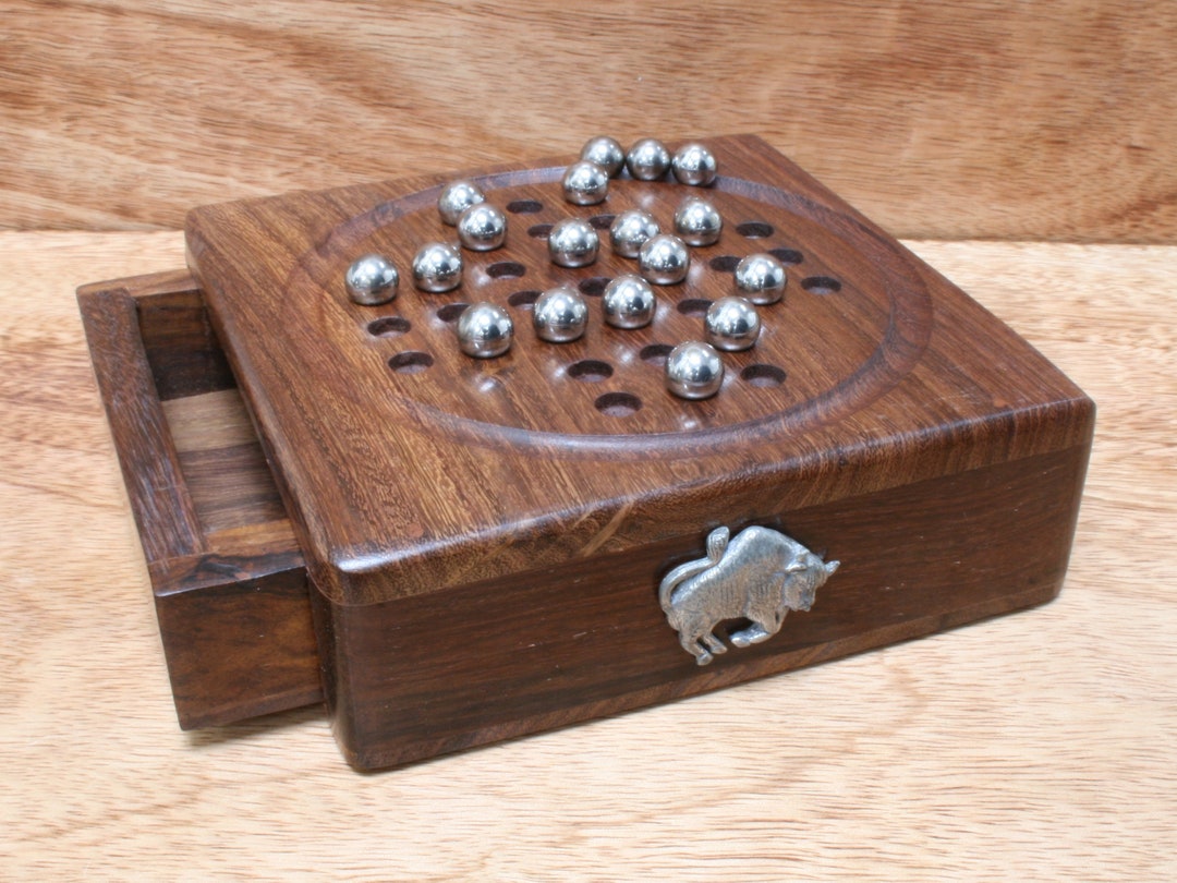 Farmyard Animals Wooden Solitaire Set With Steel Balls Personalised ...