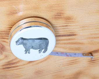 Farmyard Animals Silver Plated 1 Meter Tape Measure Free Engraving Cow Pig Sheep Gift tm
