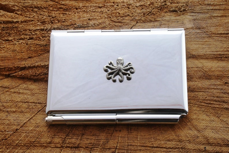 Octopus Memo Pad Note Card Holder Engraved Sea Life Gift 248