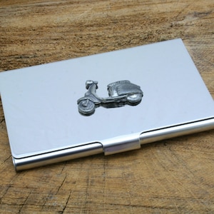 Motorroller Bikes Metall Geschäft Kreditkartenhalter mit personalisierter Gravur gratis Geschenk Lambretta Geschenk mch