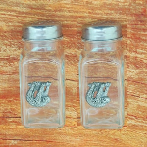 Sloth Glass Salt and Pepper Shakers With Screw Top For Home, Restaurant or Cafe GSP 435