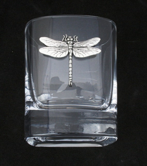 Dragonfly Whiskey Glass Pair of Cut Crystal Glasses Gift Boxed Etsy