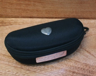 Valentines & Love Canvas Glasses Case Black Soft Case Birthday Gift Personalised Free Engraving Heart Dove Teddy Birthday Gift cg