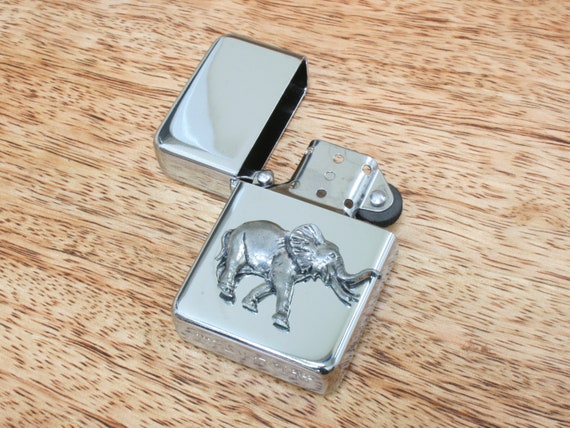 elephant cigarette lighter Elephant Petrol Engraved Lighter Custom Nature Birthday Gift 116 Ls