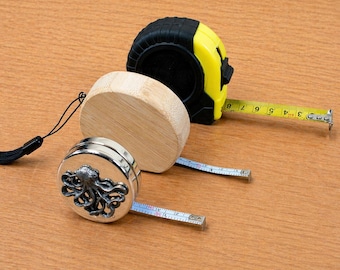 Marine Sealife Wooden, Metal & Classic Tape Measures, Builders Tool Set, Workshop Octopus Turtle Fish Gift