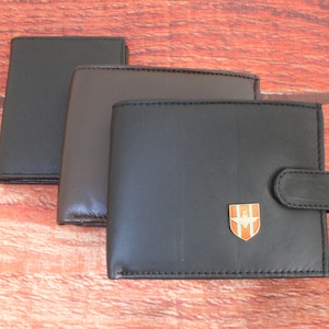 Portafoglio in pelle del reggimento paracadutisti nero e marrone o porta carte da uomo, regalo per la festa del papà