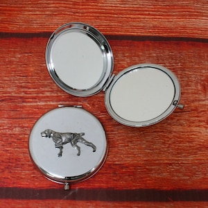 Gundogs Compact Pocket Mirror Ladies Chrome Nickle Plated Personalised Free Engraving  Labrador Spaniel Pointer Valentines Birthday Gift ms