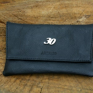 Birthday Ages Leather Tobacco Pouch Hand Rolling Tobacco Black Case 18 21 50 65 Father&#39;s Day Gift tp