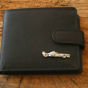 Cartera de cuero para coche de carreras, marrón o negro, para deportes de motor, regalo para el día del padre, 137 wch