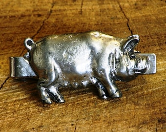 Little Pig Pin Pig Hat Pin Pig Lapel Pin Antiqued Brass Pig Pin Gold Pig Pin Piglet Pin Farm Animal Pin Pig Tie Tack Bronze Pig Pin