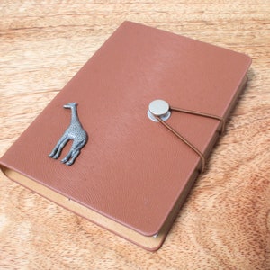 Giraffe Pewter Design A 6 Notebook Pocket Size Notepad Ideal African Wildlife Father&#39;s Day Gift 152 nb