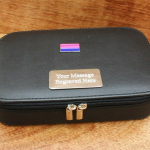 Pride Travel Jewellery Box Rings Storage Personalised Free Engraving LGBT BLM Bisexual Birthday Gift tj