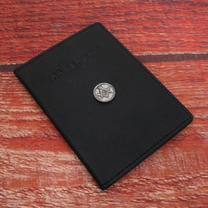 Masonic and Templar Real Leather Passport Case Black RFID Travel Case Masonry Compass and Square Christmas Christmas Gift pp