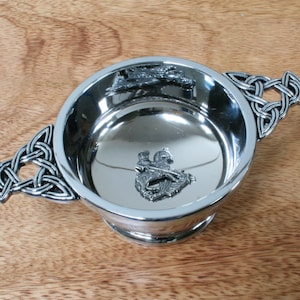 Patron Saint Days Quaich Pewter Cup Drinking Bowl Christening Wedding Present Patrick George David Father's Day Gift qc