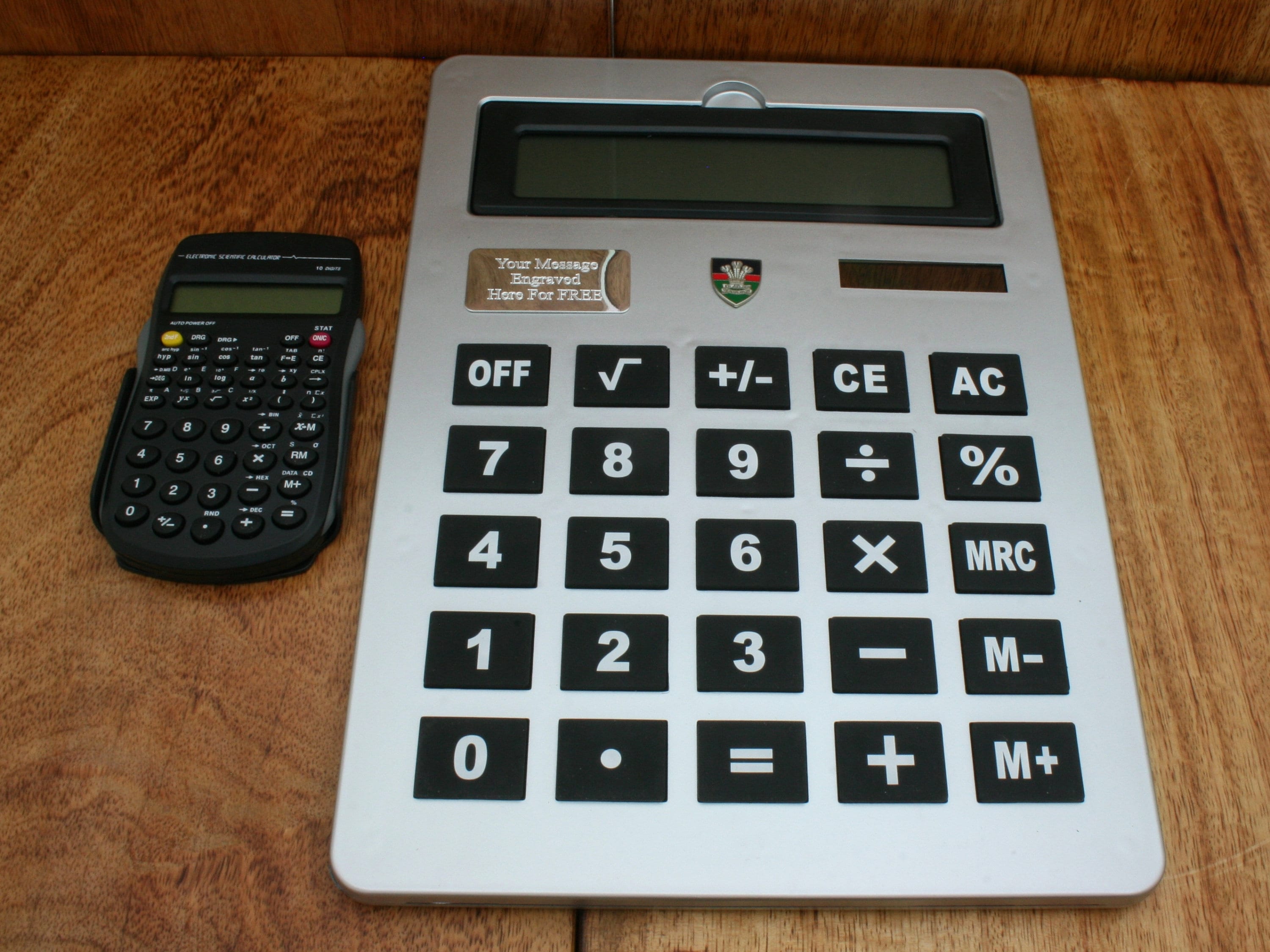 Calcolatrice Solare da scrivania con Display LCD a 10 cifre per Ufficio casa(Black